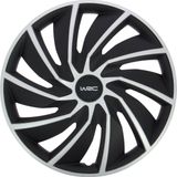 WRC Wieldoppen 15 inch - zilver/zwart - 4st