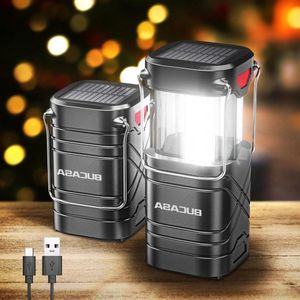 Hangende solarlampen voor buiten - waterdichte opvouwbare led-campinglamp - 2 stuks met 360 graden verlichting - zonne-energie lantaarns voor buiten camping