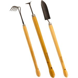 Sirocco - AANBIEDING - Plantenschep & Hark & Voegenmes - Handgesmeed - Beukenhouten 48cm - Duitse Kwaliteit - Gehard Staal