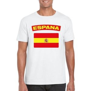 T-shirt met Spaanse vlag wit heren XL