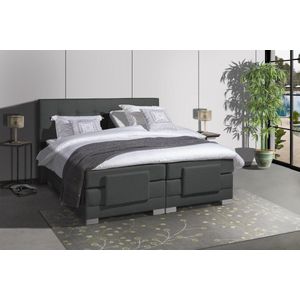 Anno 1588 - Elektrische Boxspring LUXA - Pocketvering - Luxe Topper - Antraciet - Boxspring 90x200 - Inclusief Montage