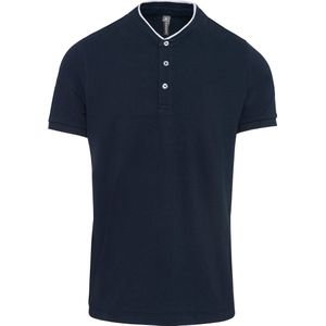 Kariban Herenpolo met maokraag en korte mouwen K223 - Navy / White - S