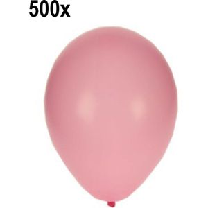 500x Ballonen baby roze - Festival thema feest party ballon verjaardag