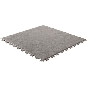 Rubbermagazijn | PVC kliktegels leisteen donkergrijs 458x458x5mm | winkel | showroom | garage | prijs per stuk