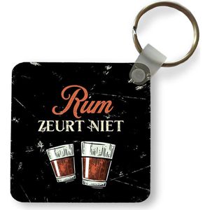 Sleutelhanger - Uitdeelcadeautjes - Rum - Glazen - Tekst - Plastic - Vaderdag cadeau - Geschenk - Cadeautje voor hem - Tip - Mannen