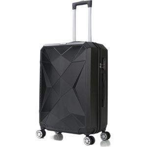 Travelsuitcase - Handbagage koffer Diamond - Reiskoffer met cijferslot op wielen - ABS - Zwart - Maat M ca 55x37x23 cm