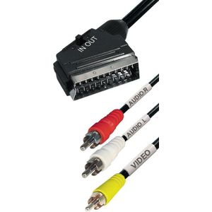 Scart (m) - Composiet 3RCA (m) kabel / zwart - 3 meter
