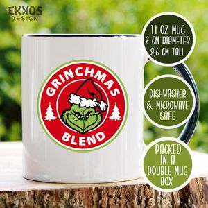 Grinchmas blend mok - Kerstversiering - Kerstcadeau - Thee glazen - Grappige cadeau - Mokken - Cadeau voor man - Cadeau voor vrouw - Valentijn cadeautjes - Koffiekopjes