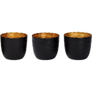 Atmooz - Theelichthouder Arras (set van 3) - Voor 3 aparte kaarsen - Kaarshouder - Hoogte 7cm - Metaal