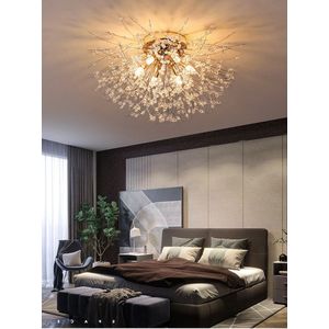 LuxiLamps - Luxe Kristal Plafondlamp - Paardebloem Kroonluchter - Crystal Led Lamp - Goud - 60 cm - Moderne lamp - Plafondlamp - Plafoniere