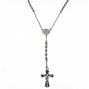 Juwelier Zwartevalk - Stalen rozenkrans ketting RVS 35.012--