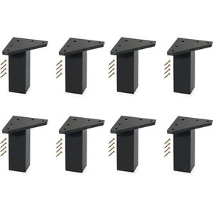 Selbro ® Möbelverhogers - Set van 4 Stevige Meubelpoten in Zwart met Vierkant Profiel