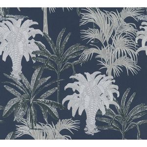 PALMBOMEN BEHANG | Botanisch - blauw grijs wit - A.S. Cr�éation MICHALSKY