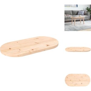 vidaXL Tafelblad - Tafelbladen - Vervangend Tafelblad - Vervangend Houten Tafelblad - Tafelblad ovaal 60x30x2,5 cm massief grenenhout