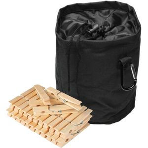 Wasknijperzak - Wasknijpermandje - Opbergzak Wasknijpers - Wasknijpertasje - Zak voor wasknijpers - Knijpers Zak Zwart