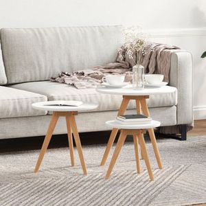 vidaXL - Salontafelset - Massief - Hout - Notenhout - en - Engineered - Wood