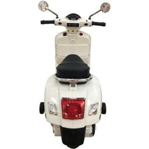 Kinder Vespa Wit Elektrische Kinderscooter Scooter + muziek + spiegels + licentie + verlichting