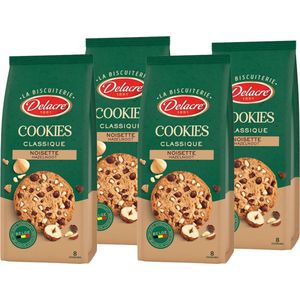 Delacre Cookies Choco Hazelnoot - 8 koekjes per pak - 136g x 4