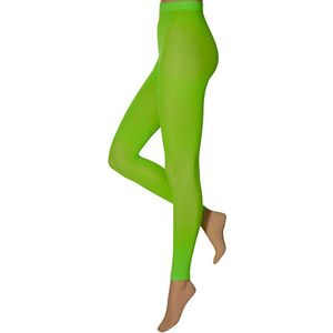 Apollo - Dames party legging - 60 denier - Fluor groen - Maat S/M - Neon Legging - Gekleurde legging - Legging carnaval