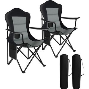 Rootz Ultralight klapstoel - Draagbare stoel - Reisstoel - Duurzame 600D Oxford-stof - Gemakkelijk transport - Verbeterd comfort - Bekerhouder - 84 cm x 110 cm x 62 cm