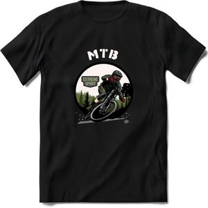 MTB T-Shirt | Mountainbike Fiets Kleding | Dames / Heren / Unisex MTB shirt | Grappig Verjaardag Cadeau | Maat M