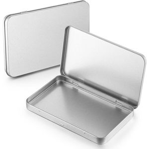 Rustproof Metal Cans with Lid - Set of 2 - Small Metal Boxes Storage Box with Lid - Mini Portable Cans for Home - Ideal for Sweets and Small Items