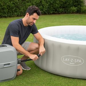 Bestway - Opblaasbare Spa - Lay-Z Spa AirJet - Tahiti - Ø 180 x 66 cm - Voor 2 tot 4 personen - Inclusief pomp, filter & afdekzeil