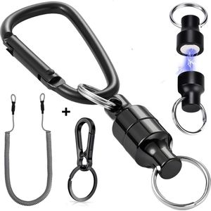 Afneembare Sleutelhanger - Magneet Deelbare sleutelhouder - Quick Release Auto Sleutelhouder - Snel en Eenvoudig Keychain met Karabijnhaak, Musketonhaak en Sleutelringen - Autosleutel voor Vrouwen, Mannen, Dames - Karabijnsluiting Sleutel hanger