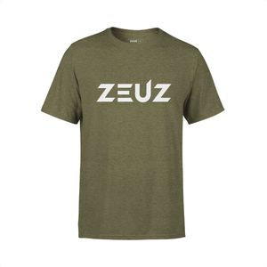 ZEUZ Sport T-Shirt Unisex - Sportkleding Man & Vrouw - Fitnesskleding Heren & Dames - Jongens & Dames Kleding voor Fitness, CrossFit & Gym - Maat S - Military Groen