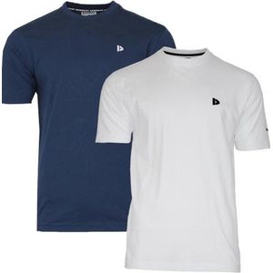 2-Pack Donnay T-shirt - Sportshirt - Heren - Navy/White - maat 3XL