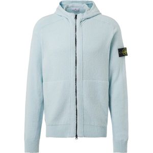 Stone Island Wool Zip Hoodie 'Baby Blauw'