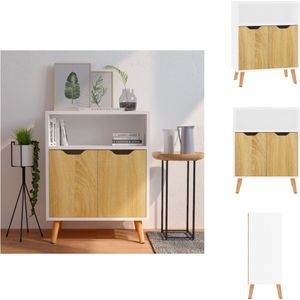 vidaXL Dressoir - Bijzetkast - 60x30x72 cm - wit/sonoma eiken - spaanplaat - Keukenkast