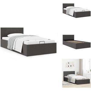 vidaXL Bedframe - Bedframes - Bed - Bedden - Bedframe met hydraulische opslag stof donkergrijs 90x200 cm