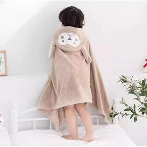 Baby Badhanddoek met hoodie – Konijn - Lichtbruin – 65 x 135 cm