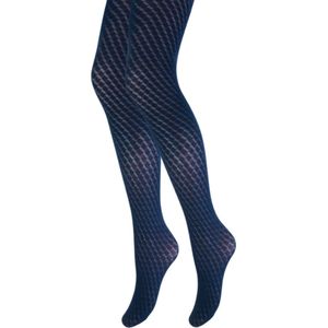 Fashion panty met wafelmotief - Marineblauw - Maat 3XL