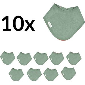 Funnies Bandana Slabben 10-pack | Stone Green | Set Van 10 Stuks | Spuugdoekjes | Monddoekjes