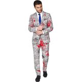 OppoSuits Zombiac - Mannen Carnaval Zombie Pak - Grijs - Halloween - Maat 54