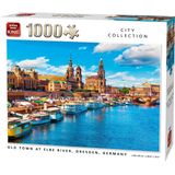 KingPuzzel - 1000 Spuzzelstukjes -OLD TOWN AT ELBE RIVER, DRESDEN, GERMANY