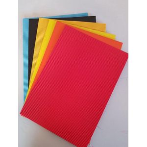 Ribbelkarton Set – 6 Vellen in Assorti Kleuren – A4 Formaat – Stevig Gekleurd Karton voor Knutselen en DIY Projecten - knutselen met kinderen - DIY-projecten - kaarten maken - gekleurd karton