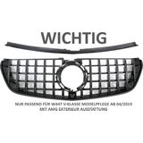 Grill Sport past voor Mercedes W447 V-CLASS FACELIFT + AMG LINE zwart / zwart