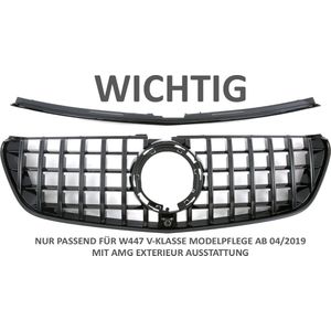 Grill Sport past voor Mercedes W447 V-CLASS FACELIFT + AMG LINE zwart / zwart