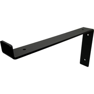 Maison DAM 1x Plankdrager L vorm down - Wandsteun – 30cm – Mat zwart gepoedercoat - incl. bevestigingsmateriaal + schroefbit