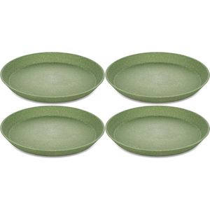 Rond bord, 20.5 cm, Set van 4, Organic, Blad Groen - Koziol | Connect Plate