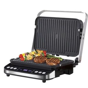 Elektrische Contact Grill - Tosti Apparaat - Panini Grill - Uitneembare en Omkeerbare Platen - Incl. Wafelijzerplaten - 2000W