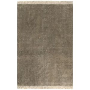 The Living Store Kelim tapijt - Handgeweven 100% katoen - Taupe - 120 x 180 cm - Vintage uitstraling