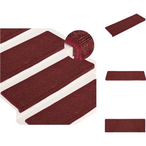 vidaXL Trapmat - - 65 x 21 x 4 cm - Anti-slip - geluiddempend - Matrood - wasbaar - 15x - Trapmat