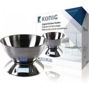 König HC-KS32N Digitale Keukenweegschaal met RVS Kom