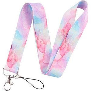 Keycords - stevig keycord watercolor pink - lanyard - sleutelhanger - sleutelkoord
