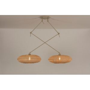 Lumidora Hanglamp 31241 - BAMBOO - 2 Lichts - E27 - Bruin - Beige - Naturel - Zand - Metaal