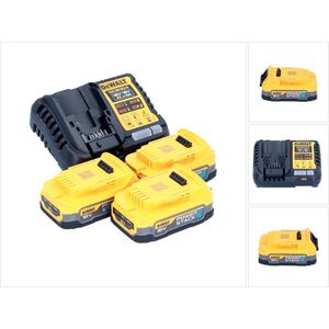DeWalt DCB 1104 E3 accustartset 12 V / 18 V 3x Powerstack-accu 1,7 Ah + DCB 1104 lader